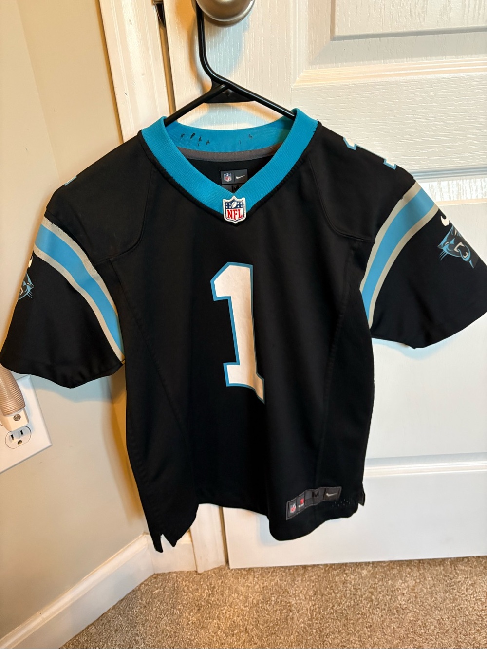 NFL Carolina Panthers #1 Jersey - Black & Carolina Blue